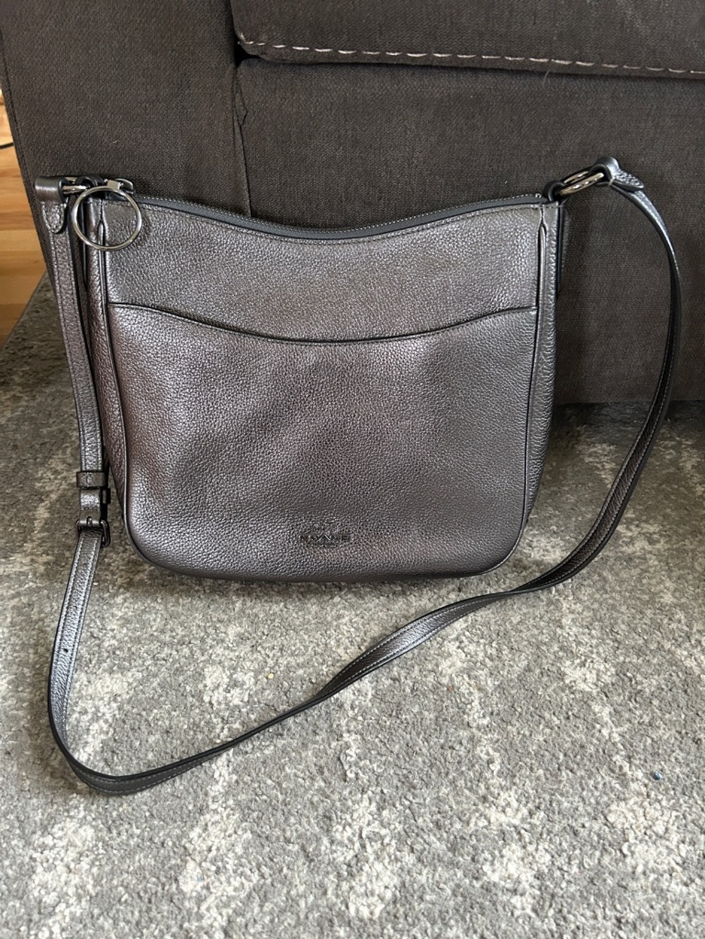 Coach Chaise Crossbody Bag in Metallic Gunmetal